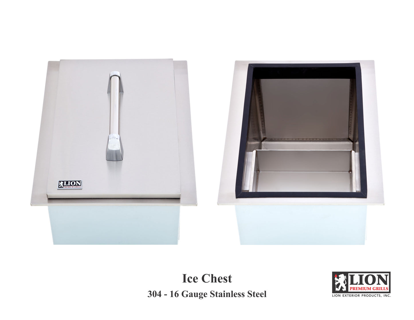 Stainless Steel Ice Chest 21 3/8" x 16 7/8"