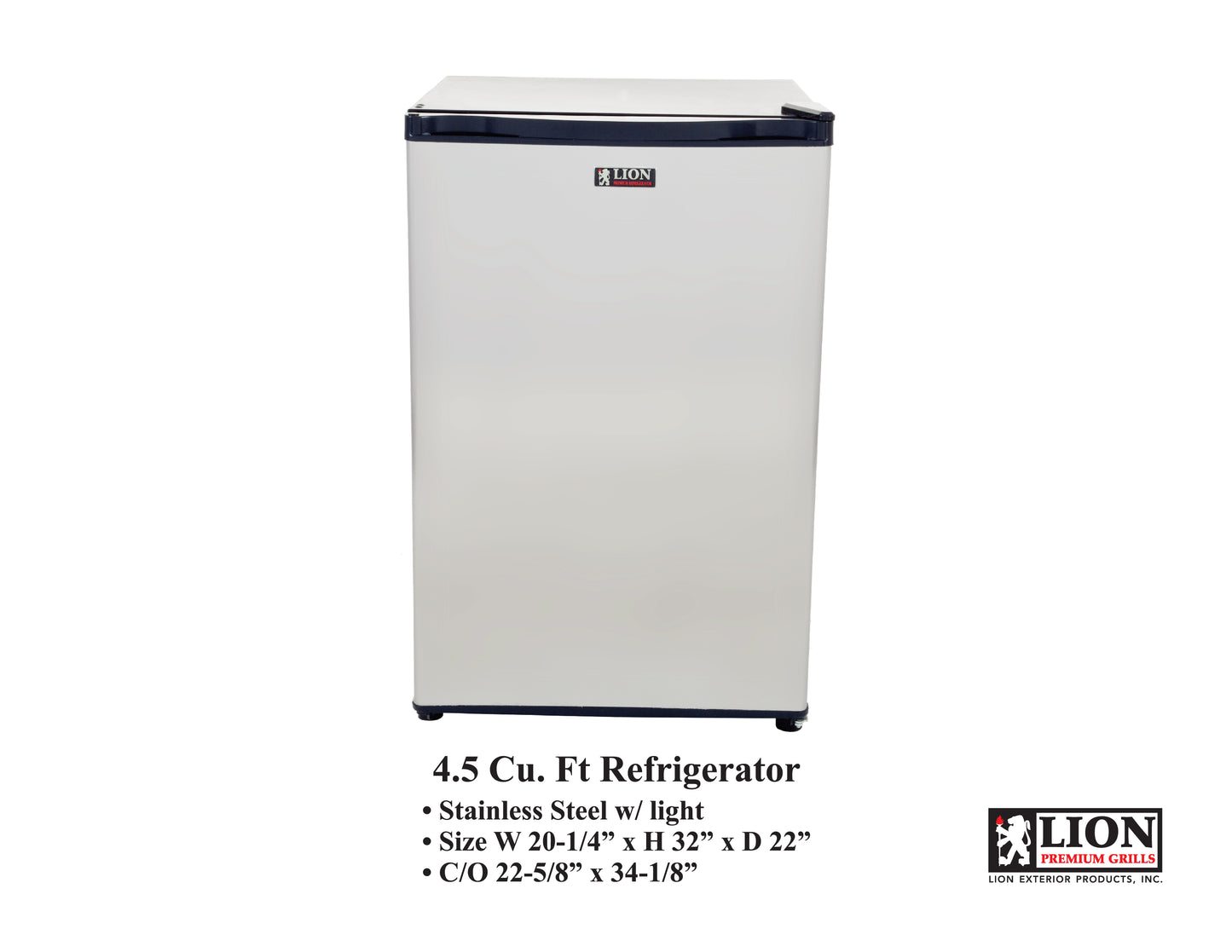 Refrigerator 4.5 cubic Stainless Steel Front Door 32" x 20 1/8"