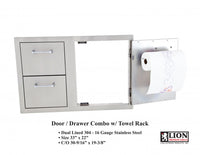 Door Drawer Combo w/ Towel Rack 33" x 22"