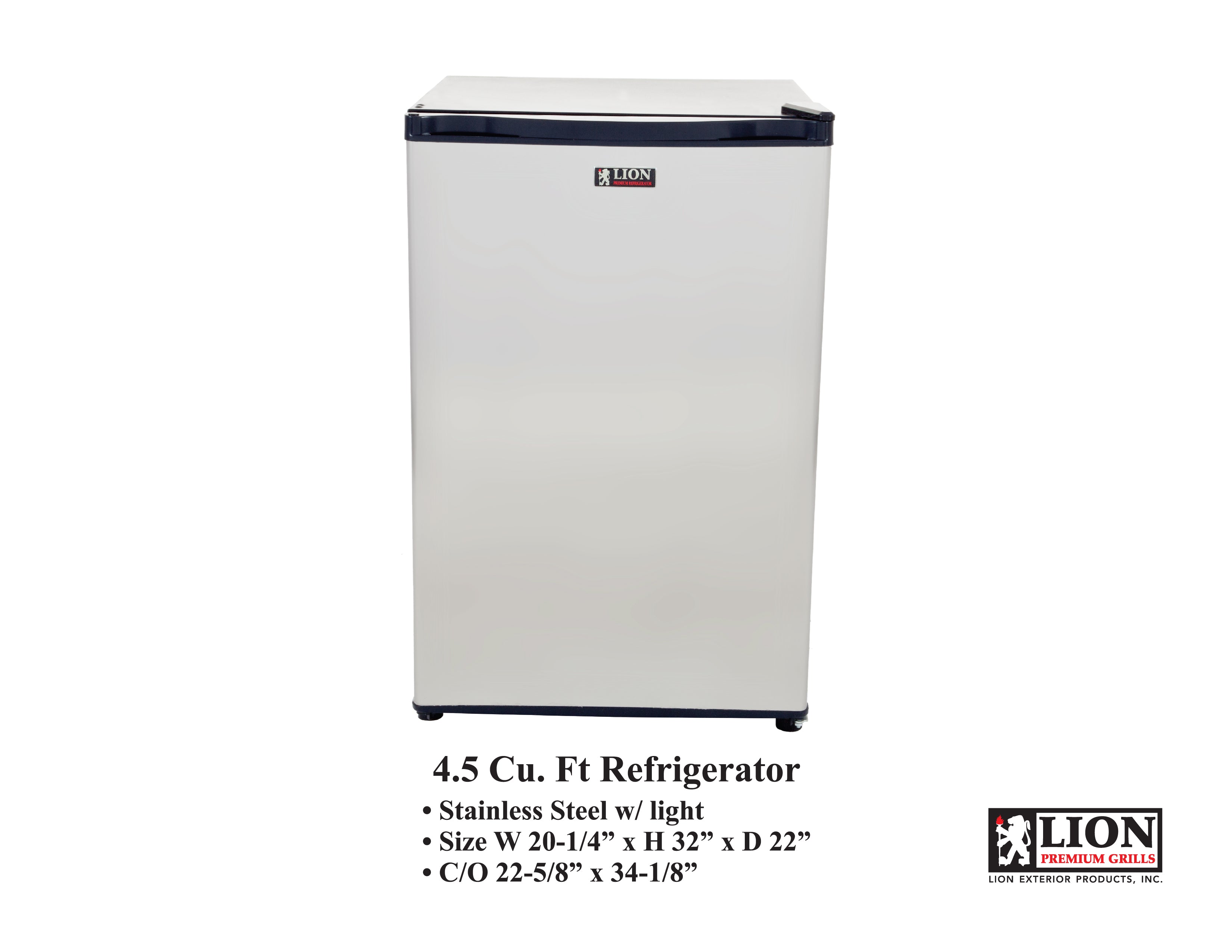 Refrigerator 4.5 cubic Stainless Steel Front Door 32" x 20 1/8"